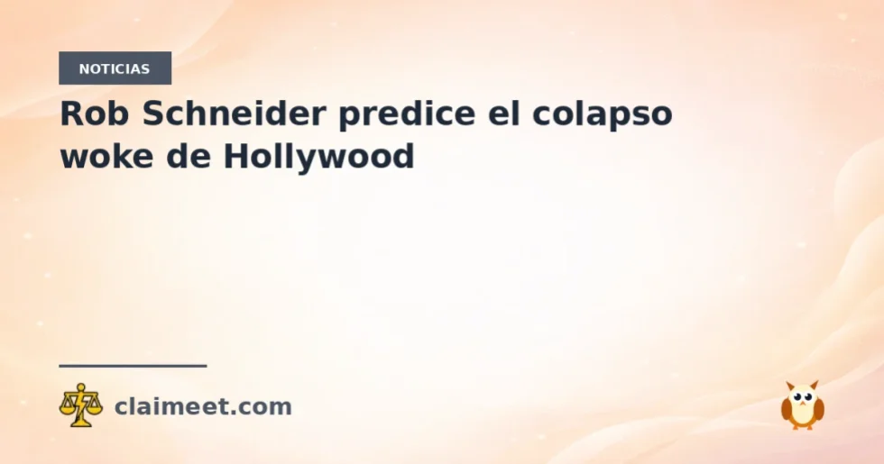 Rob Schneider predice el colapso woke de Hollywood