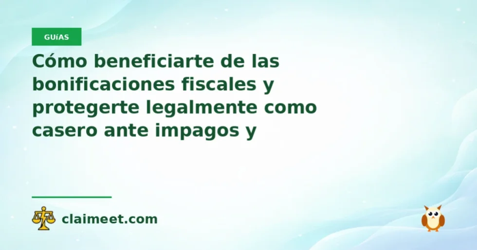 Cómo beneficiarte de las bonificaciones fiscales y protegerte legalmente como casero ante impagos y ocupaciones