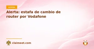 Alerta: estafa de cambio de router por Vodafone