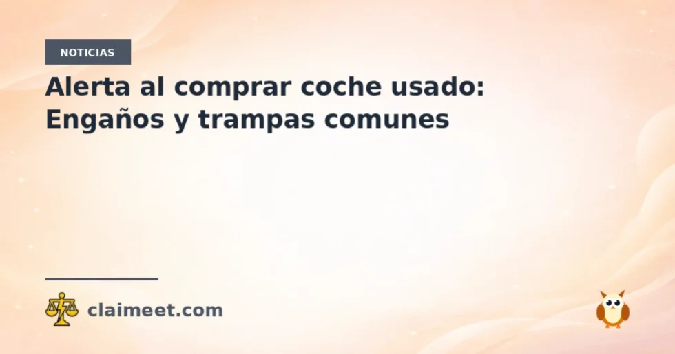 Alerta al comprar coche usado: Engaños y trampas comunes