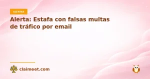 Alerta: Estafa con falsas multas de tráfico por email