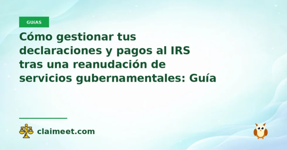 Cómo gestionar tus declaraciones y pagos al IRS tras una reanudación de servicios gubernamentales: Guía actualizada