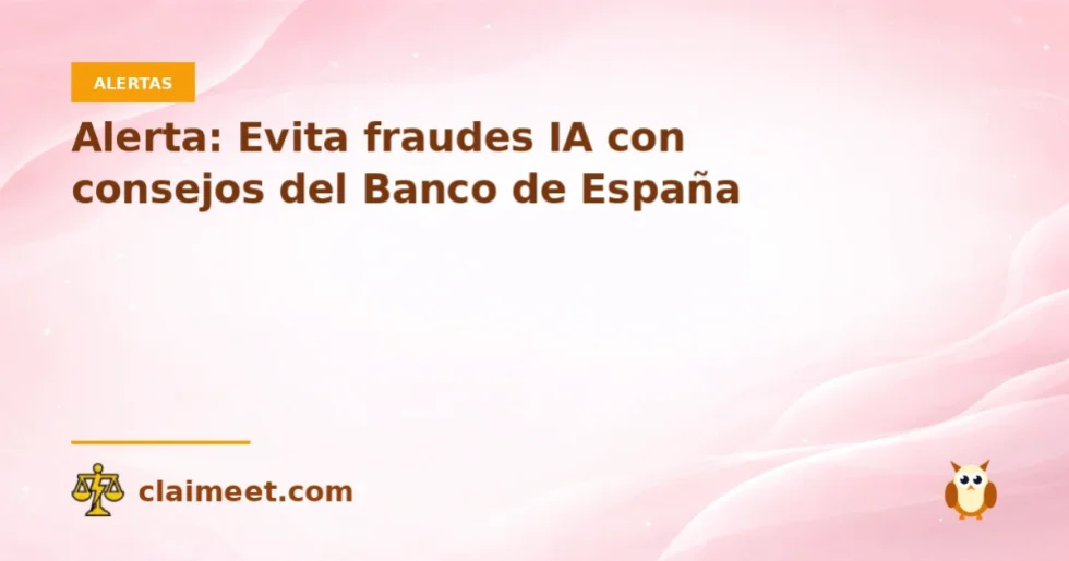 Alerta: Evita fraudes IA con consejos del Banco de España