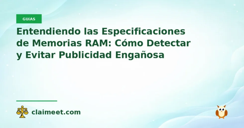 Entendiendo las Especificaciones de Memorias RAM: Cómo Detectar y Evitar Publicidad Engañosa