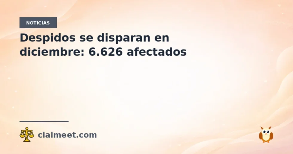 Despidos se disparan en diciembre: 6.626 afectados