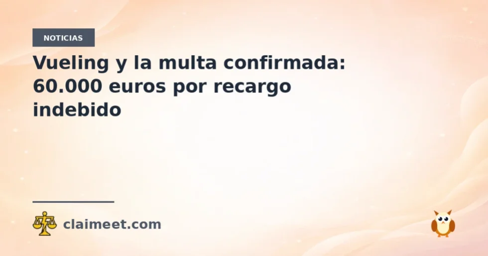 Vueling y la multa confirmada: 60.000 euros por recargo indebido