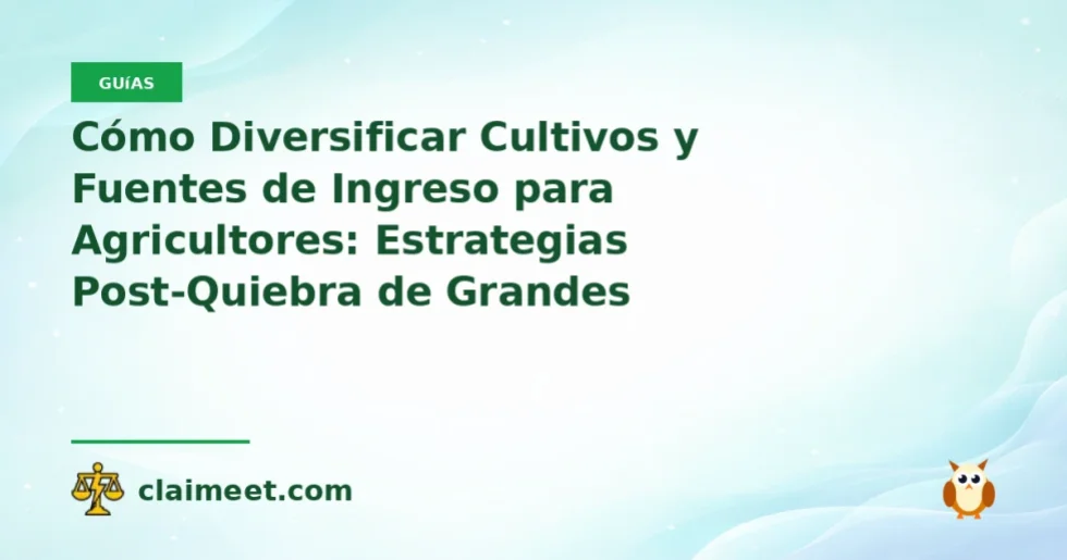 Cómo Diversificar Cultivos y Fuentes de Ingreso para Agricultores: Estrategias Post-Quiebra de Grandes Corporaciones Agrícolas