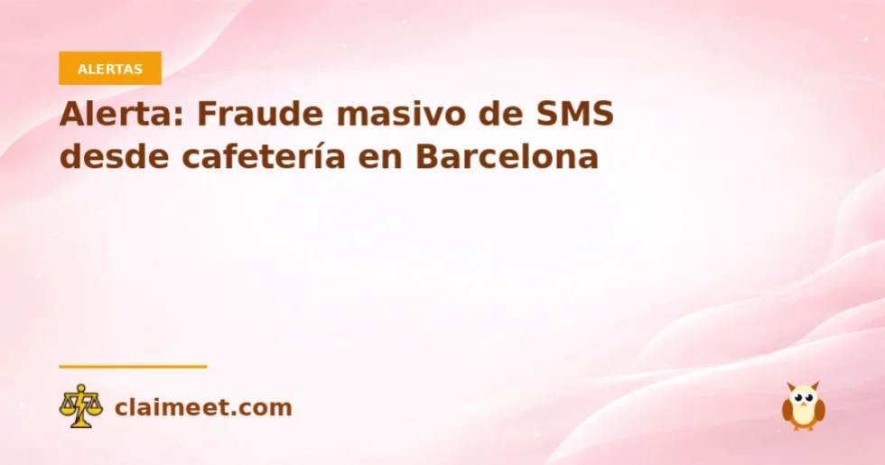 Alerta: Fraude masivo de SMS desde cafetería en Barcelona