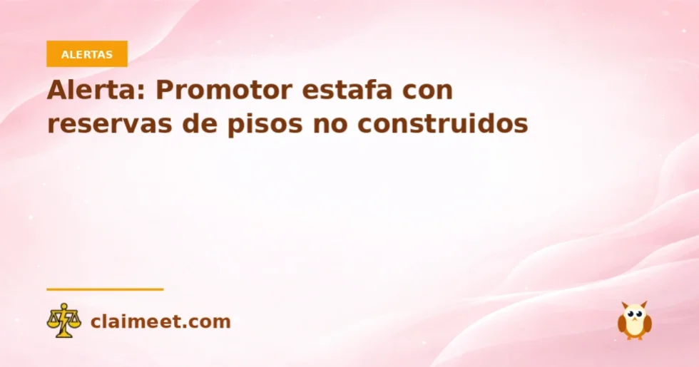 Alerta: Promotor estafa con reservas de pisos no construidos
