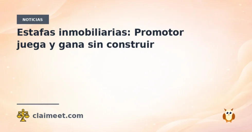 Estafas inmobiliarias: Promotor juega y gana sin construir