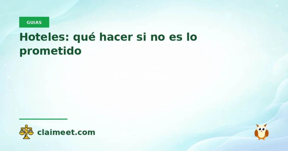 Hoteles: qué hacer si no es lo prometido