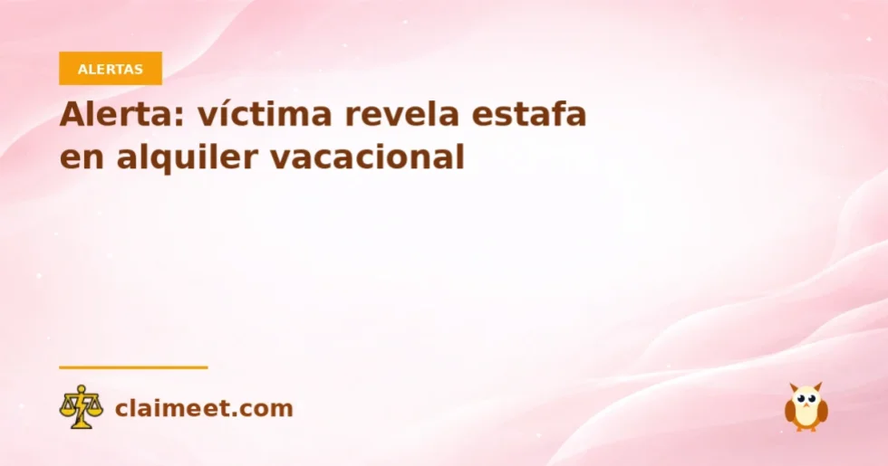 Alerta: víctima revela estafa en alquiler vacacional