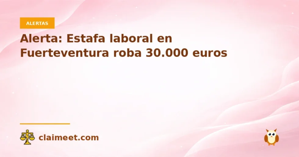 Alerta: Estafa laboral en Fuerteventura roba 30.000 euros