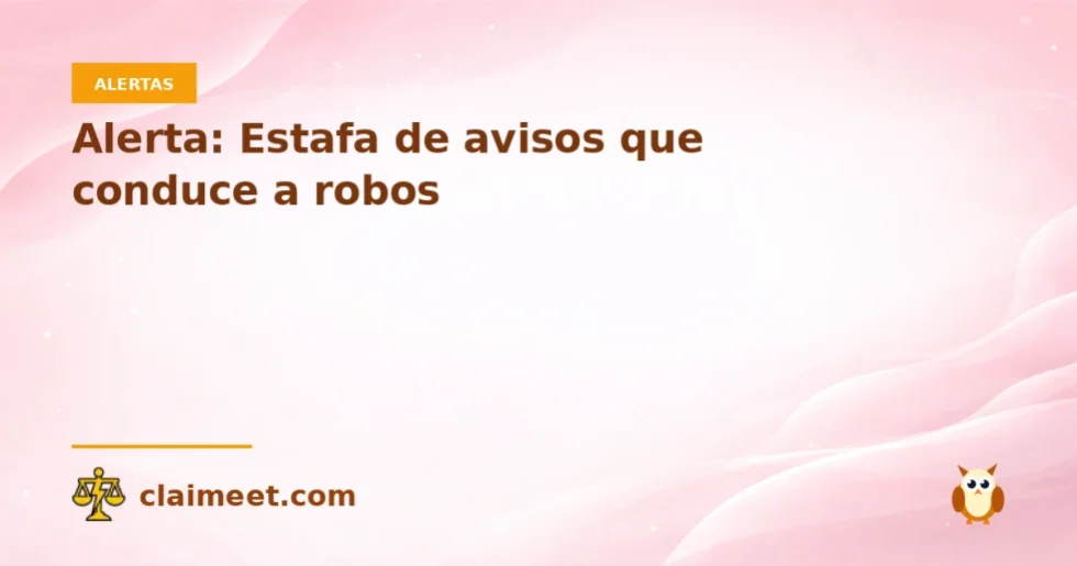 Alerta: Estafa de avisos que conduce a robos