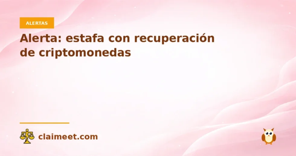 Alerta: estafa con recuperación de criptomonedas