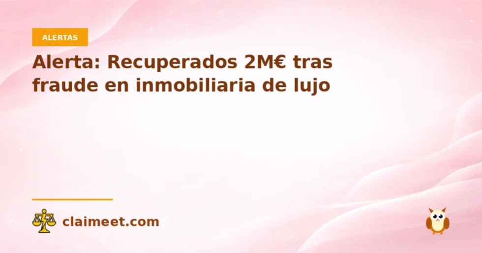 Alerta: Recuperados 2M€ tras fraude en inmobiliaria de lujo