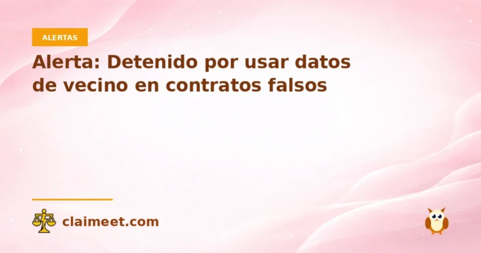 Alerta: Detenido por usar datos de vecino en contratos falsos