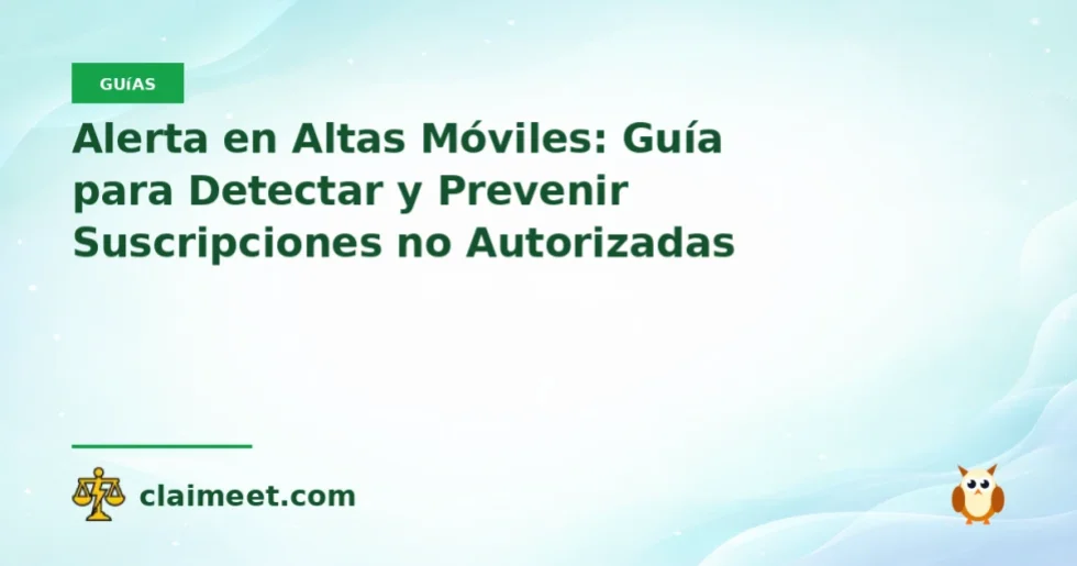 Alerta en Altas Móviles: Guía para Detectar y Prevenir Suscripciones no Autorizadas