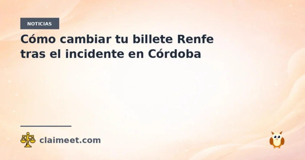Cómo cambiar tu billete Renfe tras el incidente en Córdoba