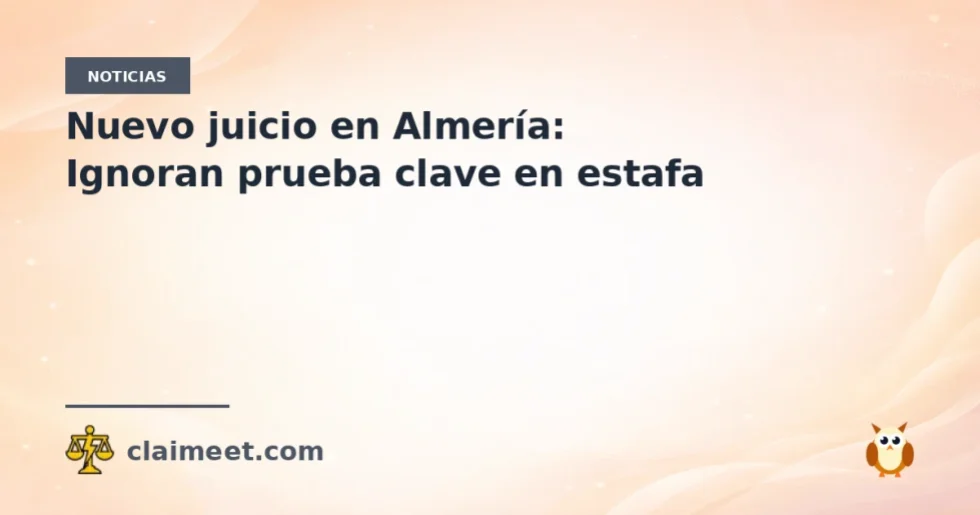 Nuevo juicio en Almería: Ignoran prueba clave en estafa