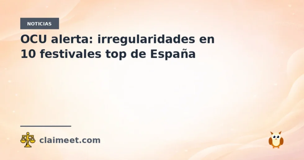 OCU alerta: irregularidades en 10 festivales top de España