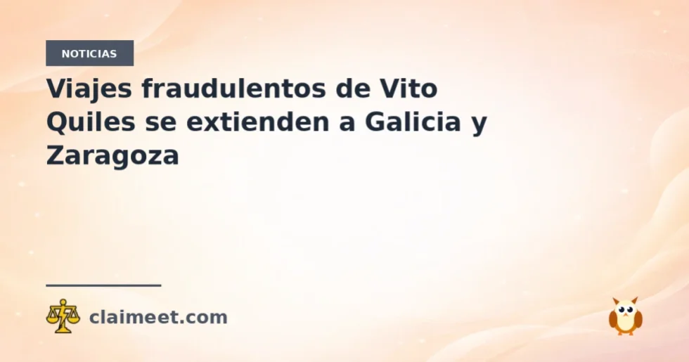 Viajes fraudulentos de Vito Quiles se extienden a Galicia y Zaragoza