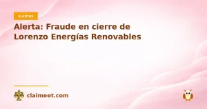 Alerta: Fraude en cierre de Lorenzo Energías Renovables