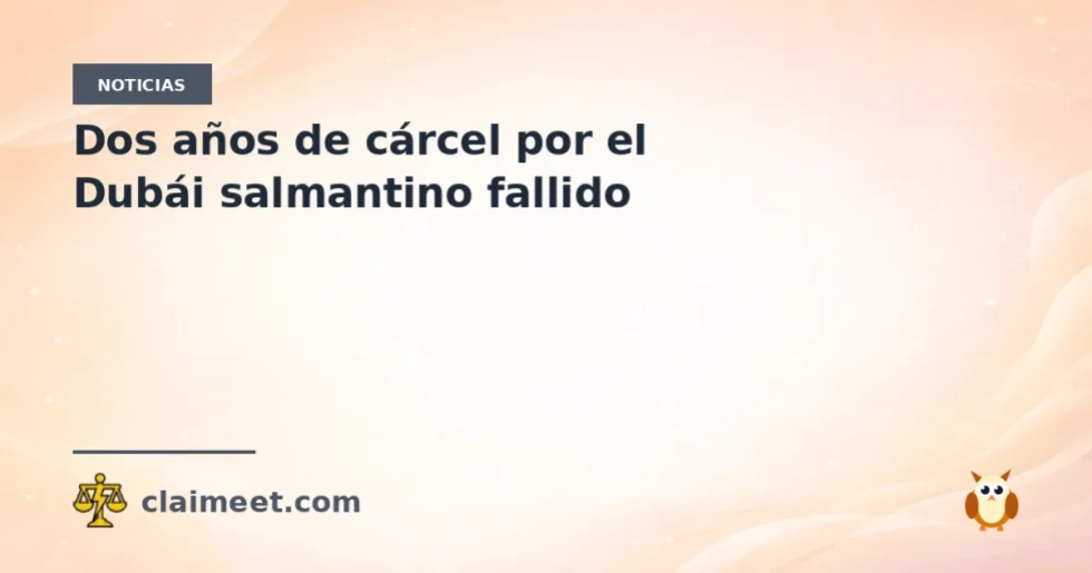 Dos años de cárcel por el Dubái salmantino fallido