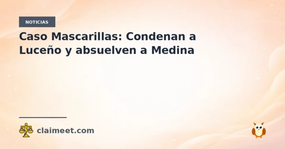 Caso Mascarillas: Condenan a Luceño y absuelven a Medina