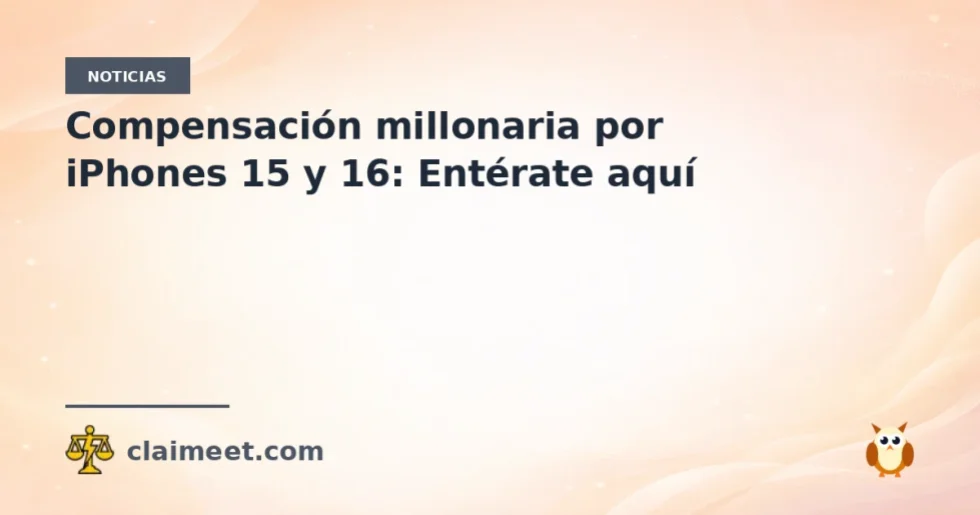 Compensación millonaria por iPhones 15 y 16: Entérate aquí