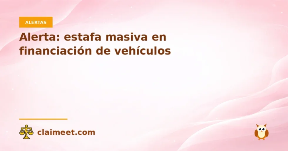 Alerta: estafa masiva en financiación de vehículos