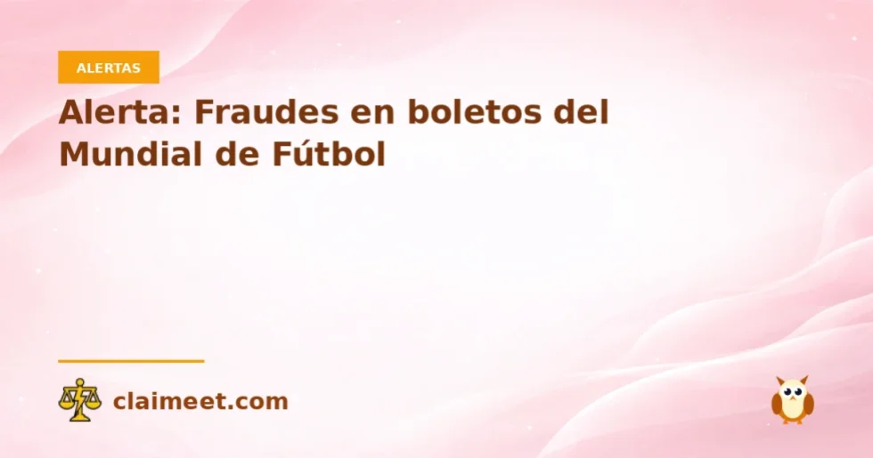 Alerta: Fraudes en boletos del Mundial de Fútbol