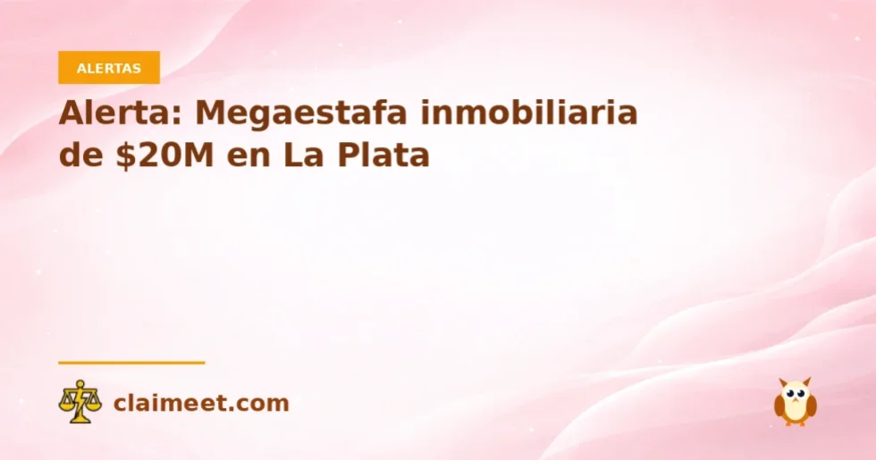Alerta: Megaestafa inmobiliaria de $20M en La Plata