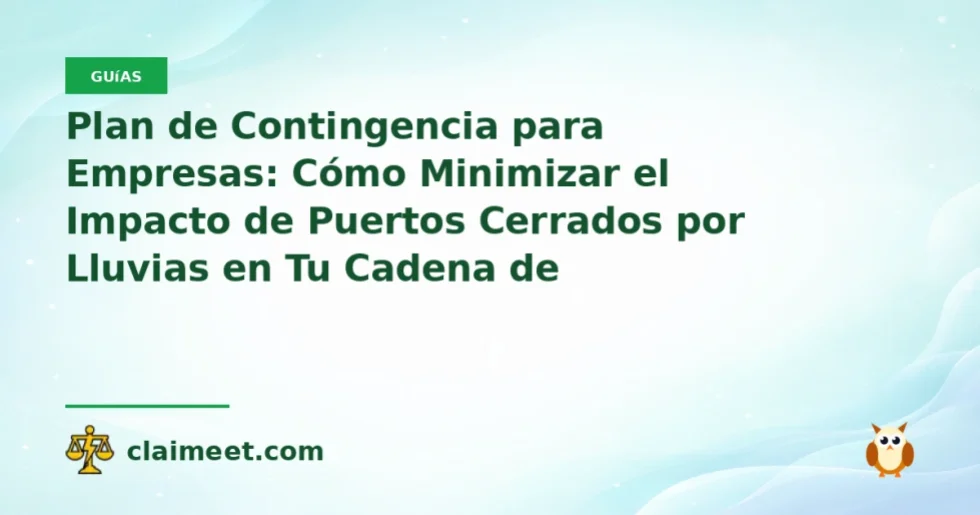 Plan de Contingencia para Empresas: Cómo Minimizar el Impacto de Puertos Cerrados por Lluvias en Tu Cadena de Suministro