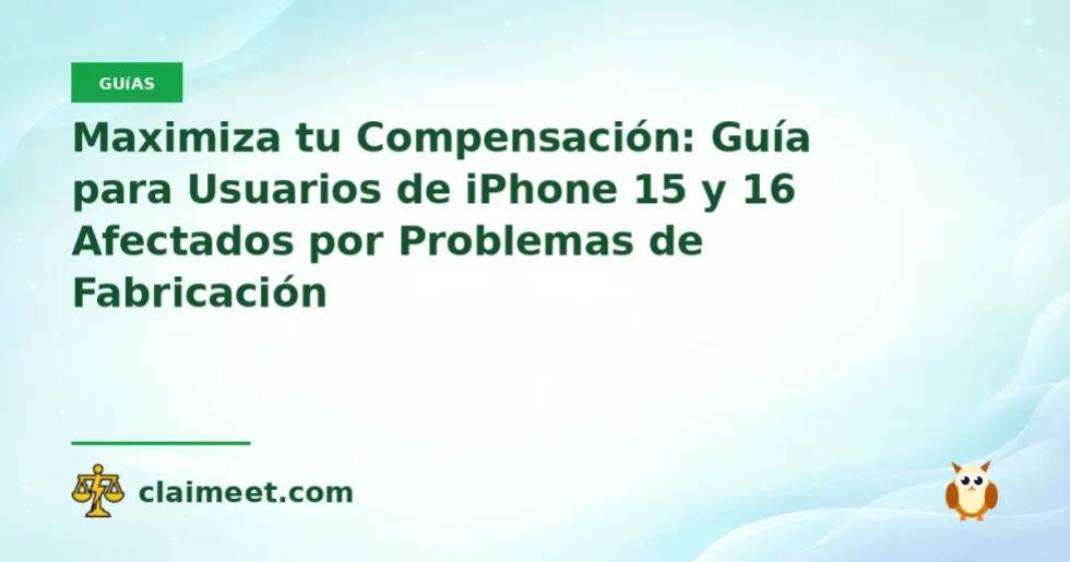 Maximiza tu Compensación: Guía para Usuarios de iPhone 15 y 16 Afectados por Problemas de Fabricación
