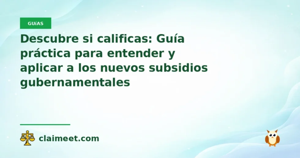 Descubre si calificas: Guía práctica para entender y aplicar a los nuevos subsidios gubernamentales