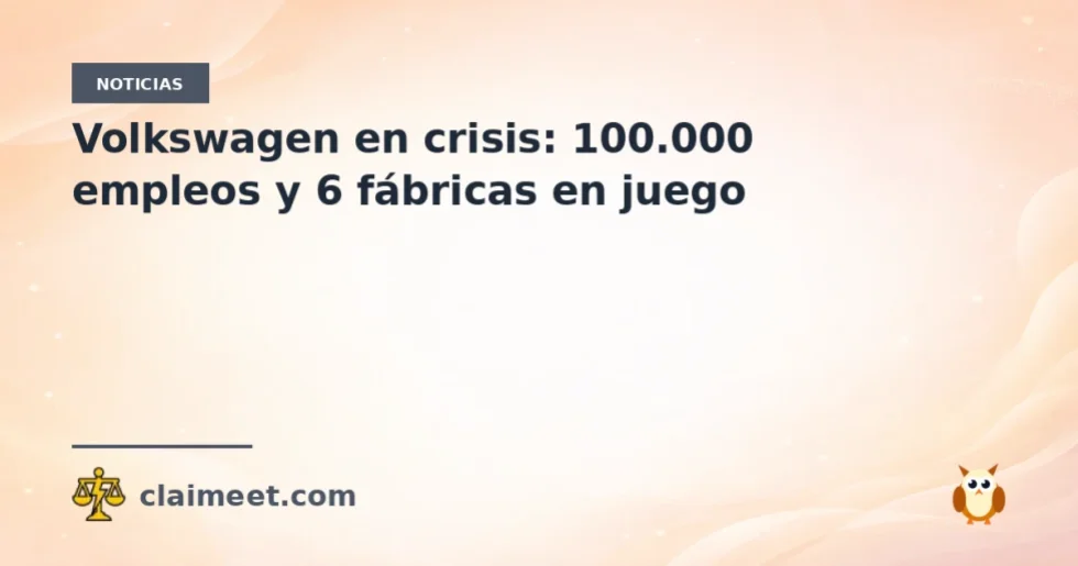 Volkswagen en crisis: 100.000 empleos y 6 fábricas en juego