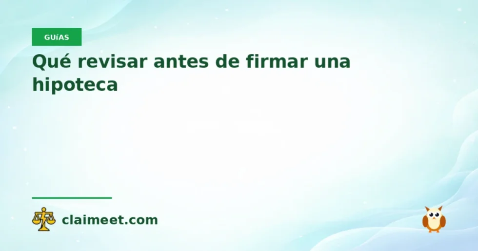 Qué revisar antes de firmar una hipoteca