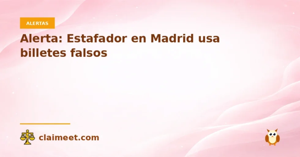 Alerta: Estafador en Madrid usa billetes falsos