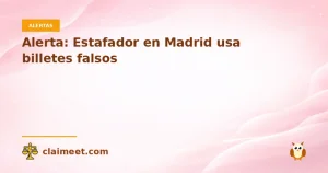 Alerta: Estafador en Madrid usa billetes falsos