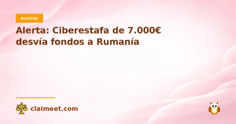Alerta: Ciberestafa de 7.000€ desvía fondos a Rumanía