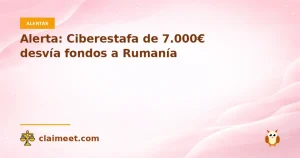 Alerta: Ciberestafa de 7.000€ desvía fondos a Rumanía