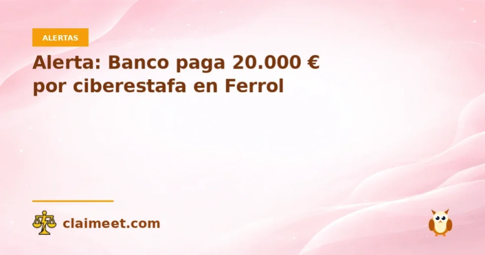 Alerta: Banco paga 20.000 € por ciberestafa en Ferrol